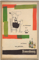 CARTON PUBLICITAIRE BIERE KRONENBOURG - Publicidad