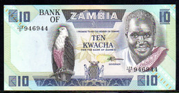 561-Zambie Billet De 10 Kwacha 1980-88 D128 Sig.7 Neuf - Zambie