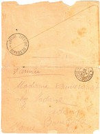 Trésor Et Postes 28 8 1914 Enveloppe Ouverte Marque Circulaire LIEU DESTINATION ENVAHI Dest Bourgogne Marne Exp 3° Armée - 1. Weltkrieg 1914-1918