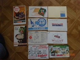 LOT 10 BUVARDS BLOTTING PAPER EAU VICHY ALSA JACQUEMAIRE RHUM MAMITA WILLIOT AMORA CHICORÉE MALT MARTIEN PÂTES CAPITAN - Collections, Lots & Séries