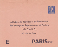 Enveloppe Muller 20 Fr. Bleu D5h Neuve IRPVRP - Sobres Transplantados (antes 1995)