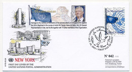 ONU - 60c In Mémoriam (attaque Du 19 Aout 2003) FDC New York - FDC