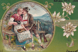 CPA Gaufrée  Et Dorée  1905 - Couple - Folklore - (lot Pat 130 ) - Otros & Sin Clasificación