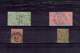 COCHINCHINE - TP INDOCHINE N°17 PAIRE - 18 PAIRE +1 OB SAIGON PORT - N°9 OB SAIGON CENTRALE - COCHINCHINE 1900 - Usados