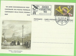 Schweiz Suisse 1949: ZÜRCHER FLUGMEETING 1949 DÜBENDORF 24.IX.49 AUTOMOBIL-POSTBUREAU Auf Bild-PK "Schiffspost" - Altri Documenti