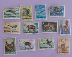 ROUMANIE YT 1438/1449 OBLITÉRÉS "GIBIERS" ANNÉE 1956 - Used Stamps