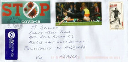 Stop Covid19 Sticker On Letter From New-Zealand 2020 Sent To Andorra, With Arrival Postmark - Storia Postale