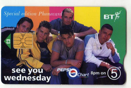 Phonecard - United Kingdom - BT - British Telecom - Special Edition - PEPSI,drink,beverage,faces,see You Wednesday - Non Classificati