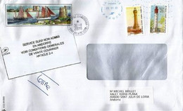 Lettre De France Adressée Andorre, Avec Vignette "SERVICE SUIVI NON ADMIS EN ANDORRE" (rare Sur Lettre) - Cartas & Documentos