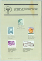 84194 - SWEDEN - Postal History - Official Card With TEST STAMPS Used At SWEDISH Post Printing Works 1974 - Ensayos & Reimpresiones