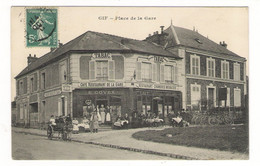 ESSONNE / GIF-sur-YVETTE / PLACE DE LA GARE ( Café-restaurant-tabac E. COVEX , Vélos Et Attelage D' âne ) - Gif Sur Yvette