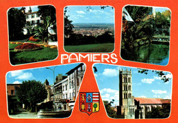4958 Carte Postale PAMIERS Les Jardins De L'Hôtel De Ville, Square La Poste, Le Clocher Cathédrale,     09 Ariège - Pamiers