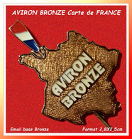 SUPER PIN'S AVIRON : Carte De France, Championnat De France Pagaie Tricolore, Médaille BRONZE, 2,8X2,5cm - Remo