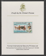 Mauritania 1982 Birth Of Prince William Opt On Royal Wedding 77um Imperf Proof  On Format International Proof Card, As S - Mauritanie (1960-...)