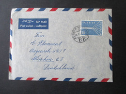 Schweiz 1957 Europa Nr. 647 EF Air Mail Luftpost Beleg Sauberer Stempel Zürich 50 Oerlikon P.P. Nach München - Briefe U. Dokumente