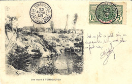 1909- C P A De Tombouctou -une Mare    Affr. 5 C  Oblit  TOMBOUCTOU - Covers & Documents