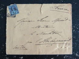 LETTRE GRANDE BRETAGNE GREAT BRITAIN AVEC YT 95 REINE VICTORIA - OBLITERARTIUON JERSEY POUR L'HEBERGEMENT VENDEE - Covers & Documents