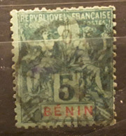 BENIN 1894 Type Groupe,  Yvert No 36, 5 C Vert Obl PORTO NOVO , BTB - Used Stamps