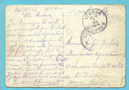 Kaart HEIDELBERG Stempel PMB 5, Naar "Militair Belge" Stempel VEURNE / FURNES 1/12/1914 (zie Tekst) - Belgisch Leger