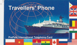 Netherlands, NL-PRE-WDC-0001A, Traveller's Phone - Passenger Ship, Flags, 2 Scans. With Dutch And Belgian Phone Number. - Otros & Sin Clasificación