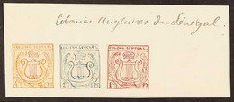 SENEGAL - EARLY ESSAYS Circa 1861 (created By A French Artist/ Collector) Three Small Stamp-sized Hand Painted Essays Af - Other & Unclassified