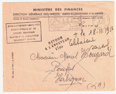 St NAZAIRE Principal Lettre En Franchise Ministère Finances Retour Envoyeur 1785 Ponifas Herbignac Ob Meca 8 10 1959 - 1921-1960: Moderne