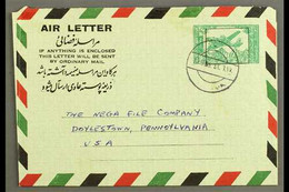 AEROGRAMME 1963 6a Green On Pale Green, Kessler 3, H&G 3, Rare Commercial Use From Kabul To USA, Fine Condition. For Mor - Afghanistan