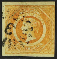 NEW SOUTH WALES 1854-59. 8d Dull Yellow-orange "Diadem", Watermarked "8", SG 98, Imperf With 4 Margins (3 Large Margins  - Altri & Non Classificati