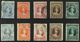 QUEENSLAND 1882-1886 USED LARGE CHALON SETS Presented On A Stock Card That Includes The 1882-83 Wmk Twice Sideways - Thi - Altri & Non Classificati