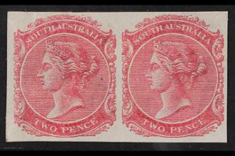 SOUTH AUSTRALIA 1876 2d IMPERF PLATE PROOF PAIR Printed In Rose On Watermarked Paper, Unused & Without Gum & Vertical Cr - Altri & Non Classificati