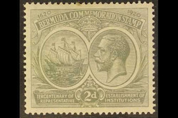 1920-21 2d Grey Tercentenary WATERMARK SIDEWAYS INVERTED AND REVERSED Variety, SG 61y, Fine Mint, Small Fault To One Per - Bermudes