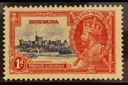 1935 1d Silver Jubilee With BIRD BY TURRET VARIETY, SG 94m, Very Fine Mint. For More Images, Please Visit Http://www.san - Bermudes
