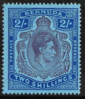 1942 VARIETY KGVI 2s Purple And Blue On Deep Blue, Variety "Gash In Chin", SG 116cf, Very Fine Mint. For More Images, Pl - Bermudes