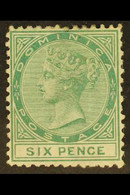 1877-9 6d Green, Wmk Crown CC, Perf.12½, SG 8, Mint, Repaired Perf At Top, Cat.£550. For More Images, Please Visit Http: - Dominica (...-1978)