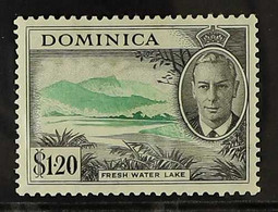 1951 $1.20 Emerald And Black, "Fresh Water Lake", Variety "C Of CA Missing From Wmk", SG 133a, Very Fine Mint, Barely Hi - Dominica (...-1978)