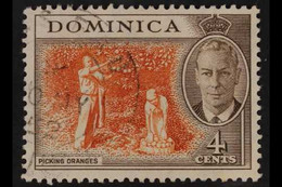 1951 4c Brown-orange & Sepia Pictorial With 'C' OF 'CA' MISSING FROM WATERMARK Variety, SG 124a, Superb Cds Used, Very F - Dominica (...-1978)