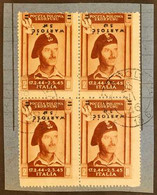 CORPO POLACCO AIR POST 1946 5z On 2z Red-brown General Anders With OVERPRINT INVERTED (Sassone 1b) - A BLOCK OF FOUR On  - Zonder Classificatie