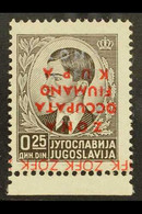 FIUME & KUPA ZONE 1941 25p Black DOUBLE OVERPRINT - One In Silver And The Other Inverted In Red, Sassone 1c, Fine Mint M - Zonder Classificatie