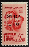 ISTRIA (POLA) 1945 "ISTRA" Surcharged 5L On "Fratelli Bandiera" 2.50L Carmine, Sassone 33, Never Hinged Mint, Expertized - Zonder Classificatie