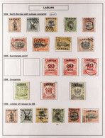 1885-1904 FINE USED COLLECTION On Leaves, All Different, Many Stamps With Cds Cancels. Includes 1885-86 Set, 1894-96 Set - Borneo Del Nord (...-1963)