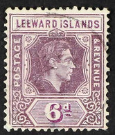 1938-51 6d Deep Dull Purple & Bright Purple, Ordinary Paper, BROKEN "E" VARIETY, SG 109ab, Lightly Used. For More Images - Leeward  Islands