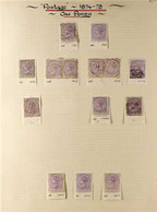 1875-78 FIRST SIDE-FACE ISSUES - OLD TIME STUDY COLLECTION Written Up On Pages, With White Paper Perf. 12½ 1d (8, Incl.  - Andere & Zonder Classificatie