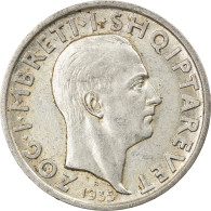 Monnaie, Albania, Zog I, Frang Ar, 1935, Rome, SUP, Argent, KM:16 - Albanië