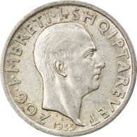 Monnaie, Albania, Zog I, Frang Ar, 1935, Rome, SUP, Argent, KM:16 - Albanien