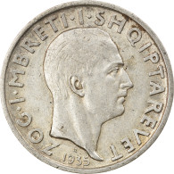 Monnaie, Albania, Zog I, Frang Ar, 1935, Rome, SUP, Argent, KM:16 - Albanië