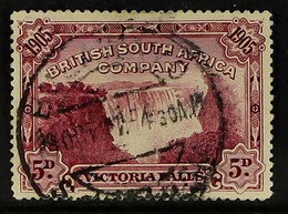 1905 5d Claret Victoria Falls, Variety Bird By Tree, SG 96a, Neat Cds Used, Hinge Thin At Top. For More Images, Please V - Altri & Non Classificati