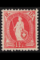 1907 1f Carmine "Standing Helvetia" Perf 11½ X 12, Mi 79D, SG 212, Never Hinged Mint For More Images, Please Visit Http: - Altri & Non Classificati