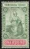 1913-23 £1 Grey-green & Carmine "Britannia," SG 156, Never Hinged Mint. For More Images, Please Visit Http://www.sandafa - Trindad & Tobago (...-1961)