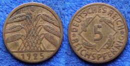 GERMANY - 5 Reichspfennig 1925 E KM# 39 Weimar Republic Reichsmark Coinage - Edelweiss Coins - Sonstige & Ohne Zuordnung