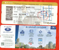 Kazakhstan 2016. Boarding Pass. Astana-Seoul. - Wereld